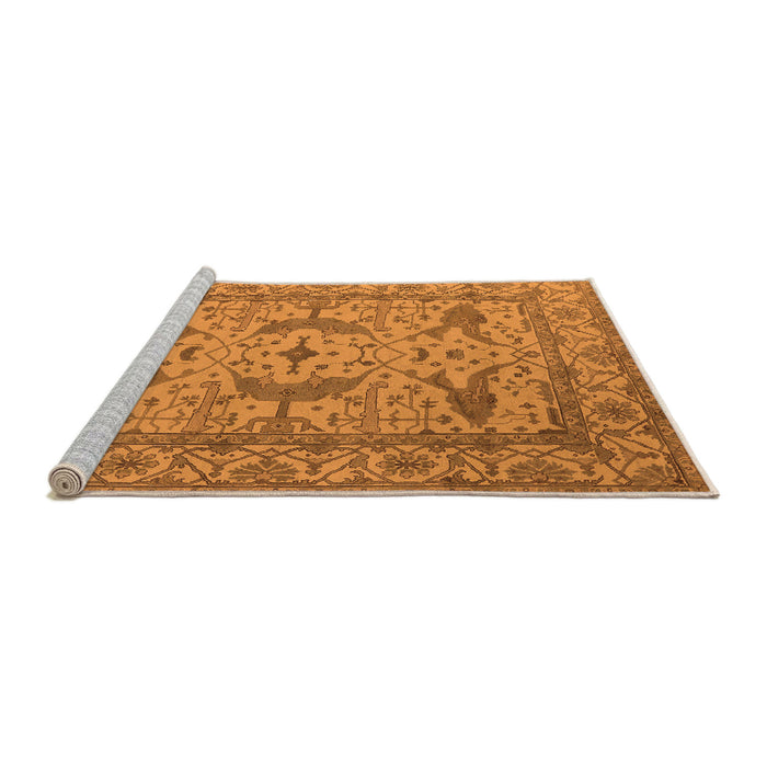 Sideview of Machine Washable Oriental Orange Industrial Area Rugs, wshurb1656org