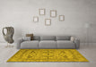 Machine Washable Oriental Yellow Industrial Rug in a Living Room, wshurb1656yw