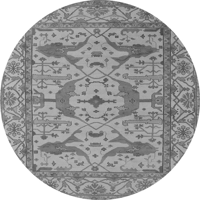 Round Oriental Gray Industrial Rug, urb1656gry