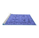 Sideview of Machine Washable Oriental Blue Industrial Rug, wshurb1656blu