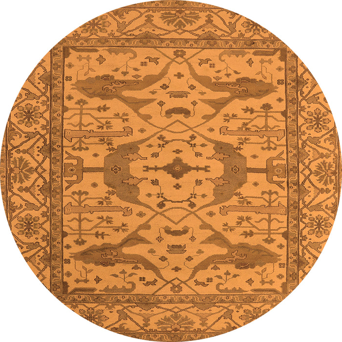 Round Oriental Orange Industrial Rug, urb1656org