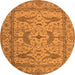 Round Oriental Orange Industrial Rug, urb1656org