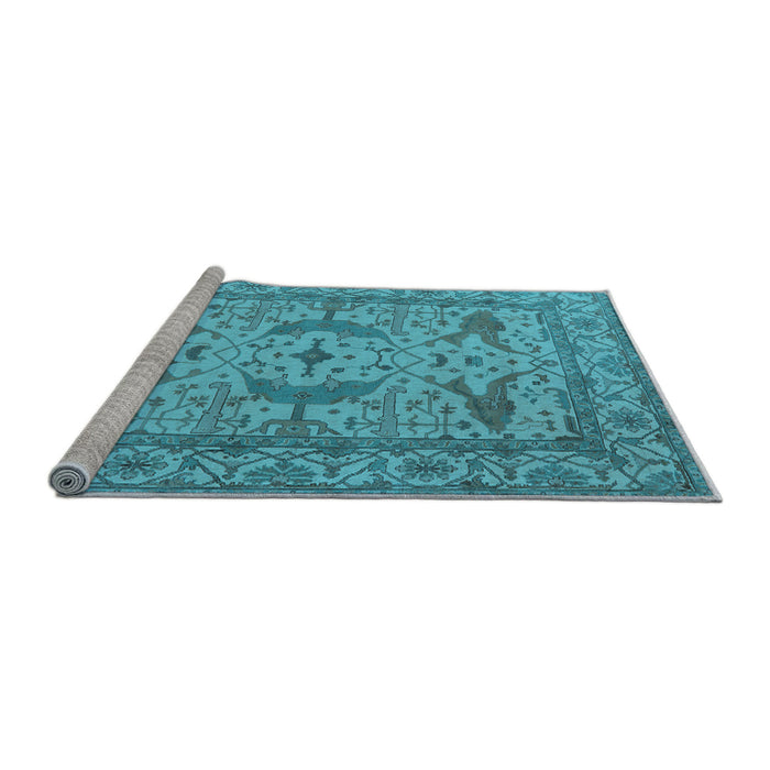 Sideview of Machine Washable Oriental Light Blue Industrial Rug, wshurb1656lblu