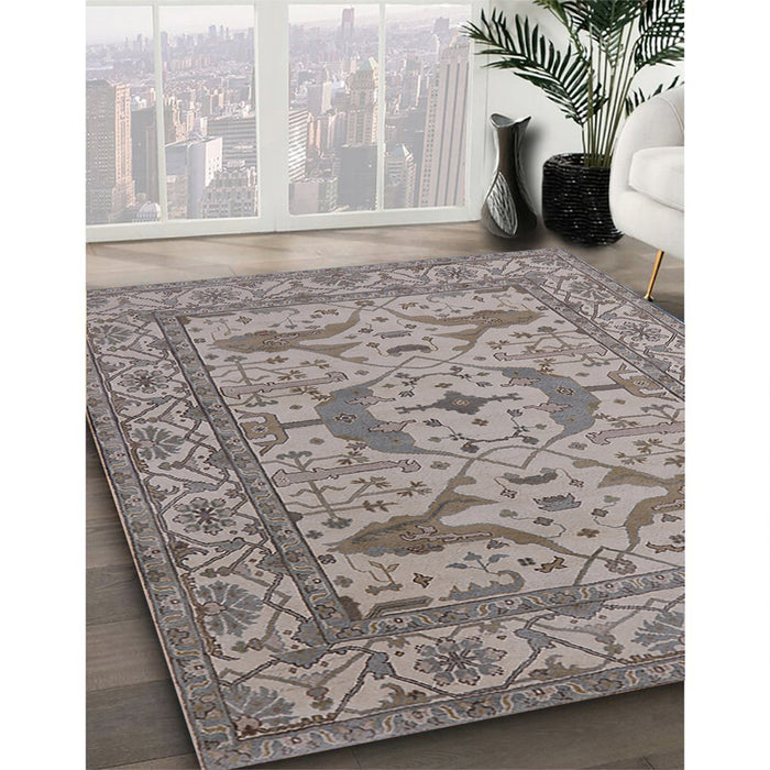 Machine Washable Industrial Modern Sandstone Brown Rug in a Family Room, wshurb1656