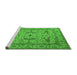 Sideview of Machine Washable Oriental Green Industrial Area Rugs, wshurb1656grn