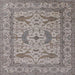 Square Mid-Century Modern Sandstone Brown Oriental Rug, urb1656