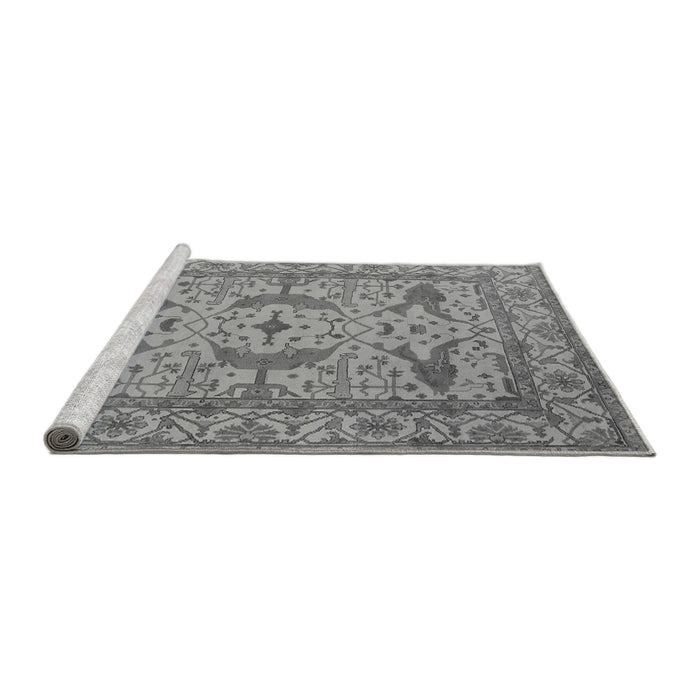 Sideview of Machine Washable Oriental Gray Industrial Rug, wshurb1656gry