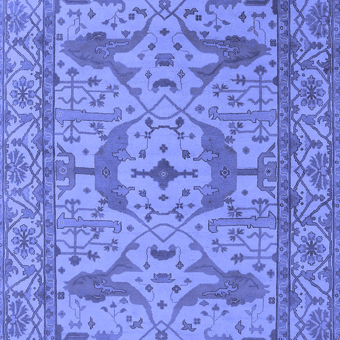 Machine Washable Oriental Blue Industrial Rug, wshurb1656blu