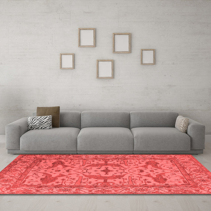 Industrial Red Washable Rugs
