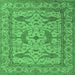 Square Oriental Emerald Green Industrial Rug, urb1656emgrn