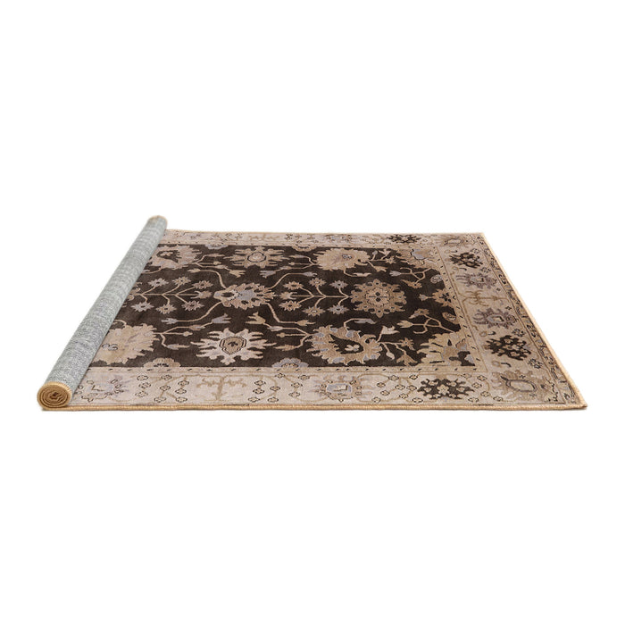 Sideview of Machine Washable Industrial Modern Sepia Brown Rug, wshurb1657