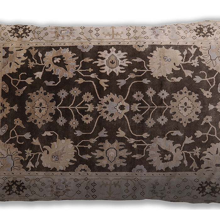 Mid-Century Modern Urban Sepia Brown Lumbar Throw Pillow, 13 inch by 19 inch, lburb1657
