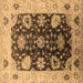 Square Oriental Brown Industrial Rug, urb1657brn