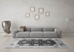 Machine Washable Oriental Gray Industrial Rug in a Living Room,, wshurb1657gry
