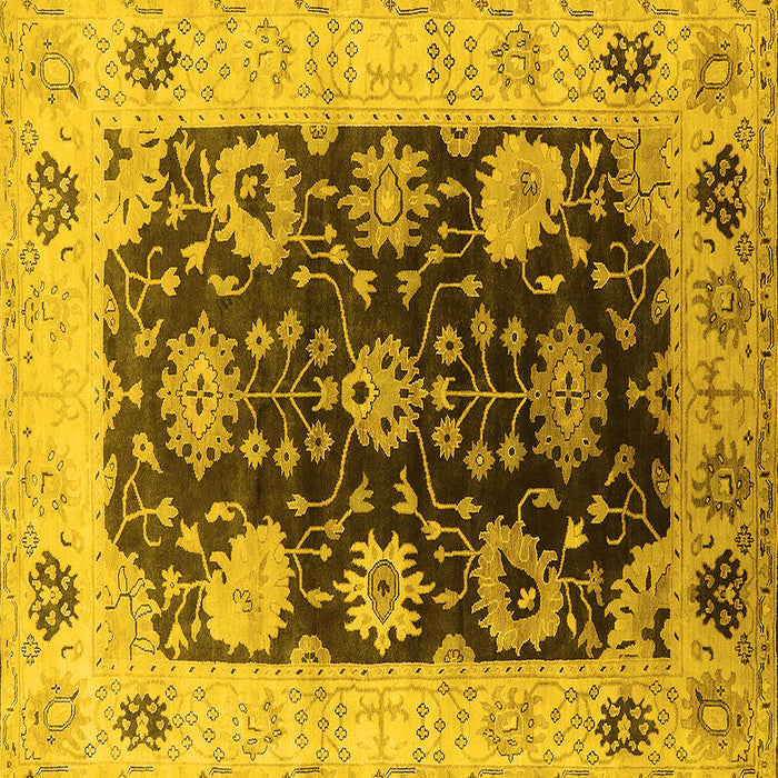 Square Oriental Yellow Industrial Rug, urb1657yw