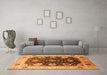 Machine Washable Oriental Orange Industrial Area Rugs in a Living Room, wshurb1657org