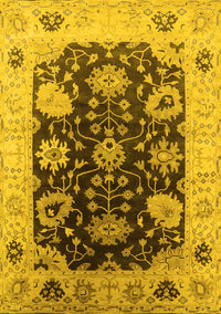 Oriental Yellow Industrial Rug, urb1657yw