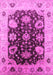 Machine Washable Oriental Pink Industrial Rug, wshurb1657pnk