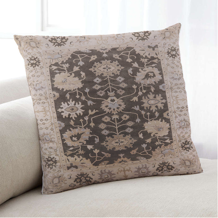 Lifestyle Image of Mid-Century Modern Urban Square Sepia Brown Throw Pillow, 18 inch by 18 inch, pwurb1657