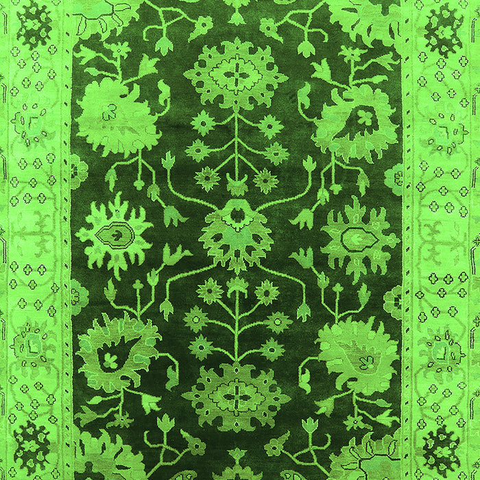 Machine Washable Oriental Green Industrial Area Rugs, wshurb1657grn