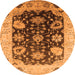 Round Oriental Orange Industrial Rug, urb1657org