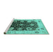 Sideview of Machine Washable Oriental Turquoise Industrial Area Rugs, wshurb1657turq