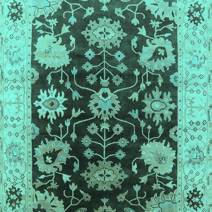 Machine Washable Oriental Turquoise Industrial Area Rugs, wshurb1657turq
