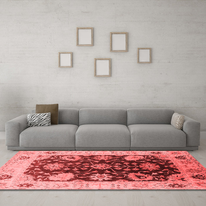 Industrial Red Washable Rugs