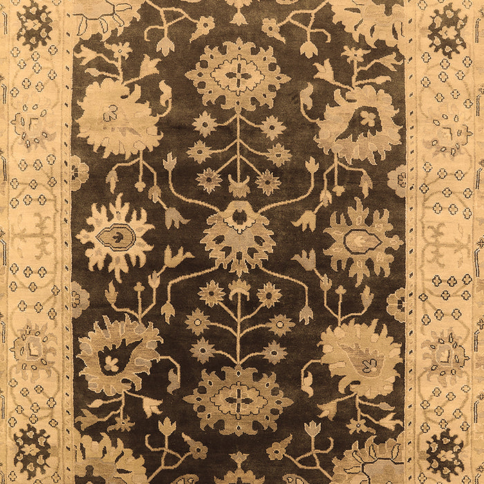 Machine Washable Oriental Brown Industrial Rug, wshurb1657brn