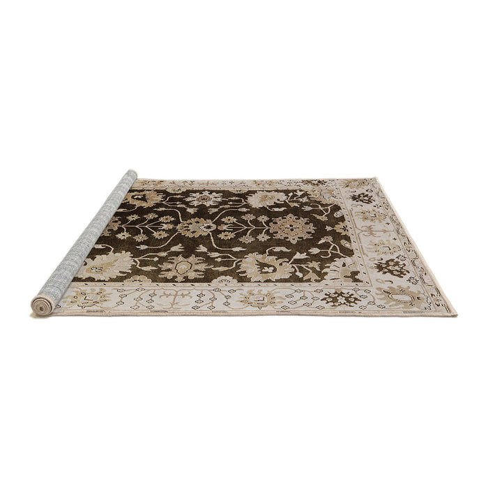 Sideview of Machine Washable Industrial Modern Sepia Brown Rug, wshurb1658