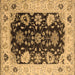 Square Machine Washable Oriental Brown Industrial Rug, wshurb1658brn