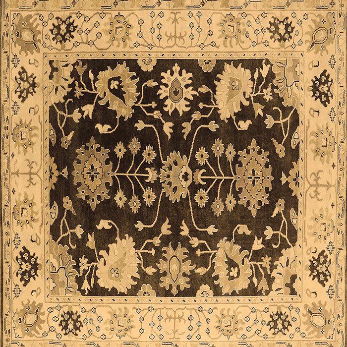 Square Oriental Brown Industrial Rug, urb1658brn