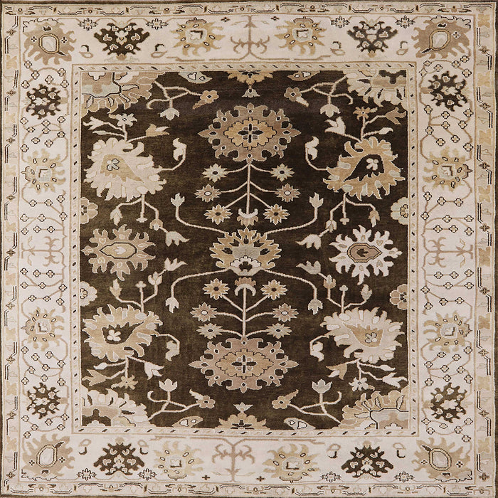 Square Machine Washable Industrial Modern Sepia Brown Rug, wshurb1658