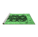 Sideview of Machine Washable Oriental Emerald Green Industrial Area Rugs, wshurb1658emgrn