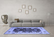 Machine Washable Oriental Blue Industrial Rug in a Living Room, wshurb1658blu