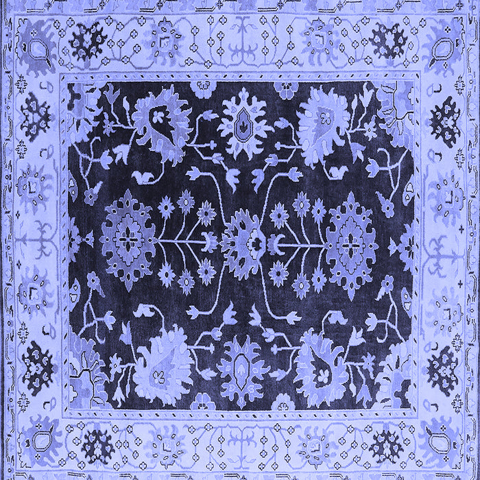Square Oriental Blue Industrial Rug, urb1658blu