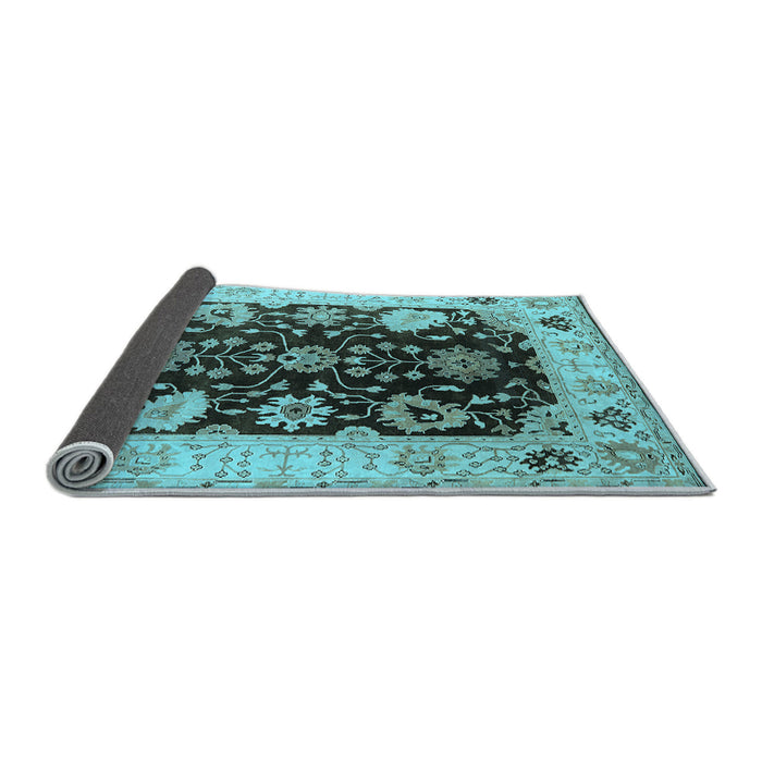 Sideview of Oriental Light Blue Industrial Rug, urb1658lblu