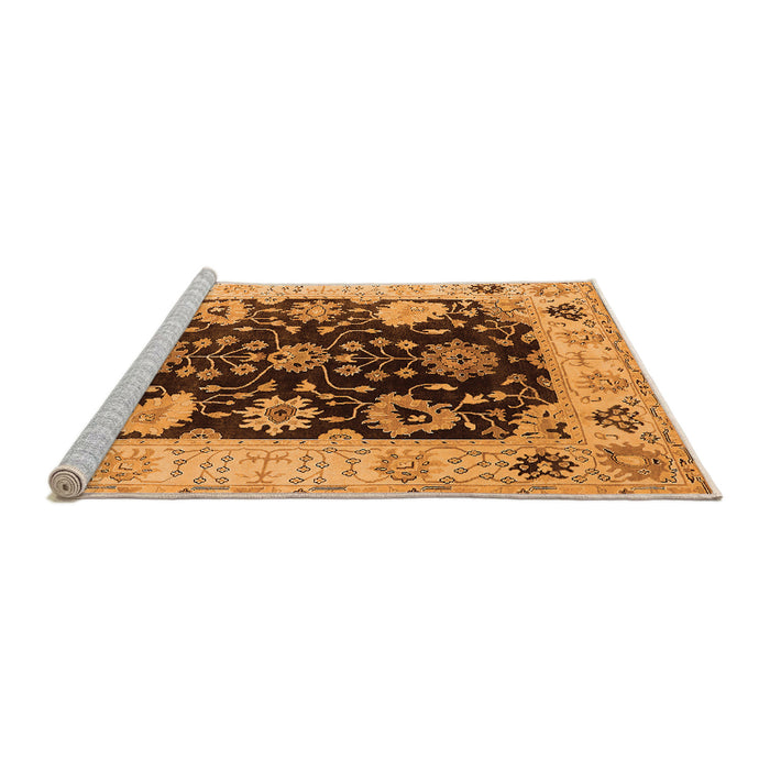 Sideview of Machine Washable Oriental Orange Industrial Area Rugs, wshurb1658org