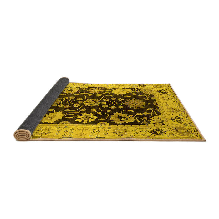 Sideview of Oriental Yellow Industrial Rug, urb1658yw