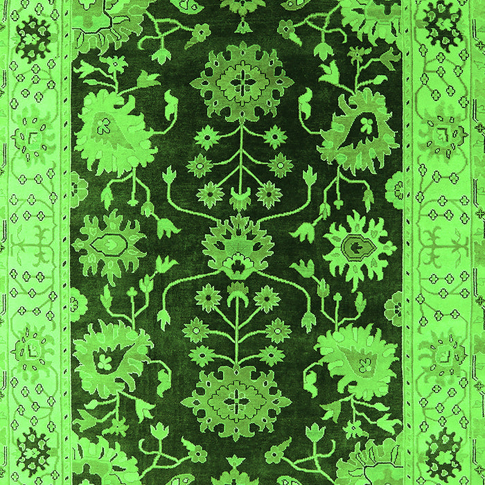 Machine Washable Oriental Green Industrial Area Rugs, wshurb1658grn