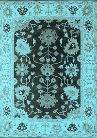 Oriental Light Blue Industrial Rug, urb1658lblu