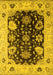 Machine Washable Oriental Yellow Industrial Rug, wshurb1658yw