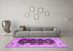 Machine Washable Oriental Purple Industrial Area Rugs in a Living Room, wshurb1658pur