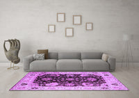 Machine Washable Oriental Purple Industrial Rug, wshurb1658pur