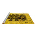 Sideview of Machine Washable Oriental Yellow Industrial Rug, wshurb1658yw