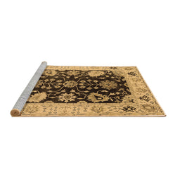Sideview of Machine Washable Oriental Brown Industrial Rug, wshurb1658brn
