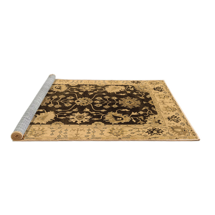 Sideview of Machine Washable Oriental Brown Industrial Rug, wshurb1658brn