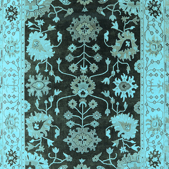 Machine Washable Oriental Light Blue Industrial Rug, wshurb1658lblu