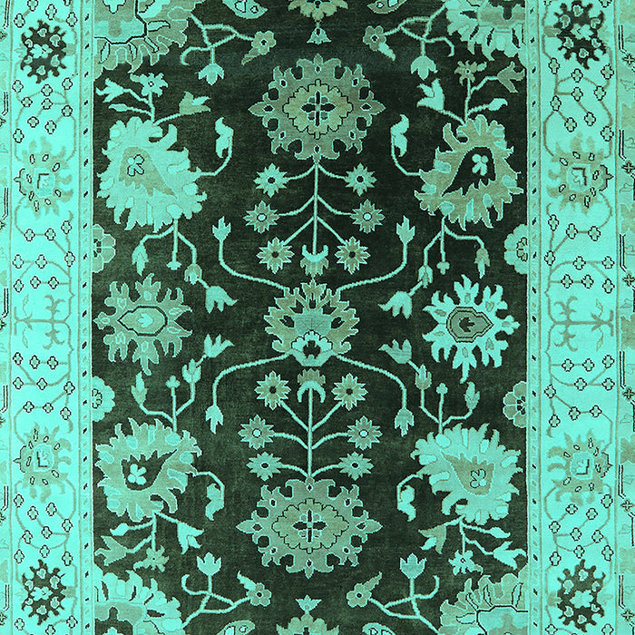 Machine Washable Oriental Turquoise Industrial Area Rugs, wshurb1658turq