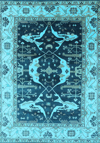 Oriental Light Blue Industrial Rug, urb1659lblu